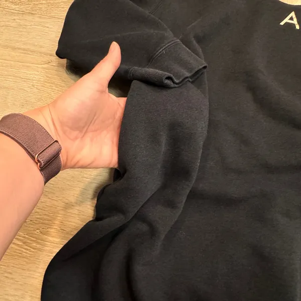 Nike Air Hoodie‎ Black Rose Gold Logo Sweatshirt Pullover Womens Size Large L - Image 4