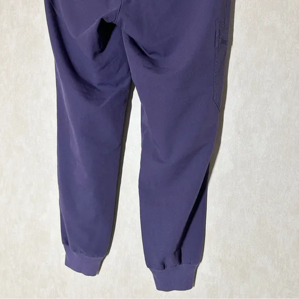 Figs Women’s Zamora Jogger Scrub Pants Pull On Mid Rise in Dark Purple Size S - Image 8
