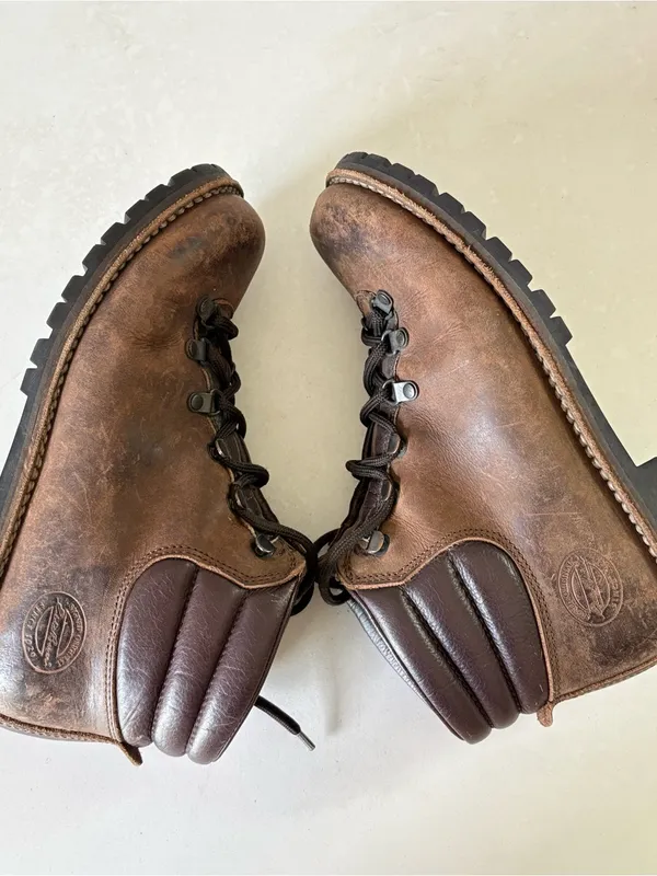 Eddie Bauer Women Waterproof Brown Leather Hiking Boots Sz 9.5 Vibram Sole Italy - Image 10