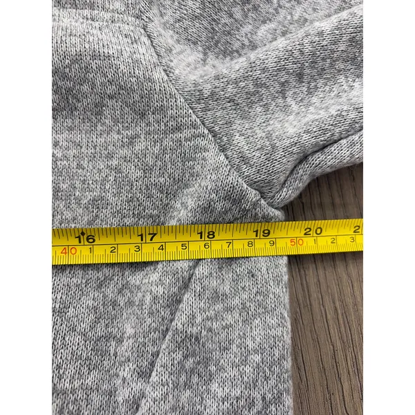 Eddie Bauer Women’s Fleece Pullover Medium Gray Snap Neck Sweater - Image 3