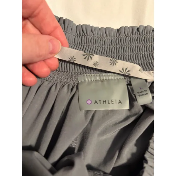 Athleta Skort Activewear Gray‎ Smocked Waist Pockets Large Gorpcore Sporty - Image 4