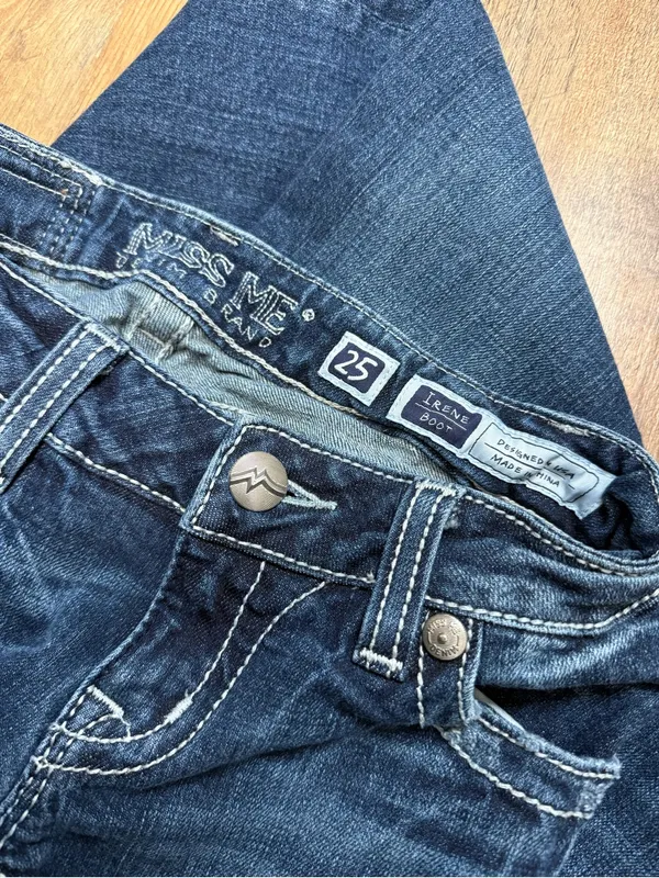 Miss Me Dark Blue Bootcut Jeans with Flap Back Pockets - Image 5