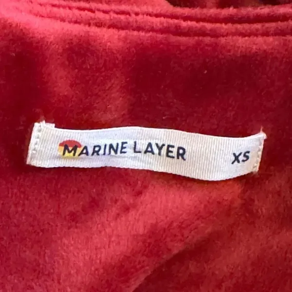 Marine Layer Viola Velour Wrap Dress - Red Dhalia XS - Image 7