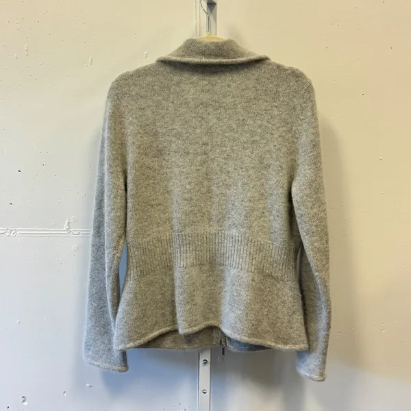Alexandra Bartlett Angora Lambswool Blend Mohair Zip Front Cardigan Sweater Lg - Image 2