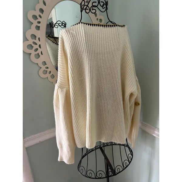 Entro Grannie‎ Square Boho Sweater M Oversize Crotchet - Image 6