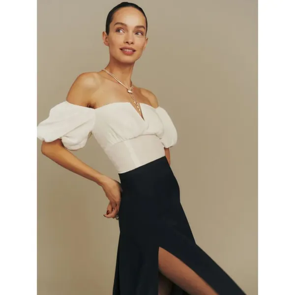 Reformation Amina Velvet Top Size 8 Fior Di Latte Corset Bodice Romantic - Image 9