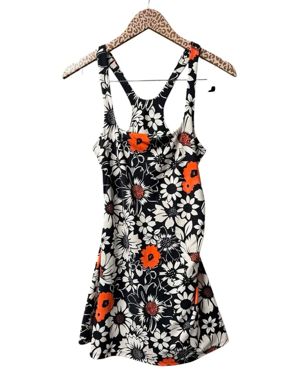 Free People FP Movement Never Better Floral Print Mini Dress Black White Large - Image 3