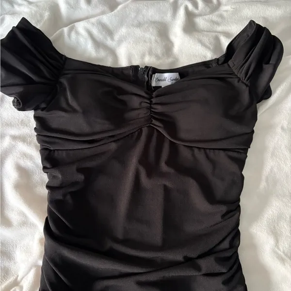 Little Black Dress Ruched Mini Dress Cocktail Homecoming - Image 3