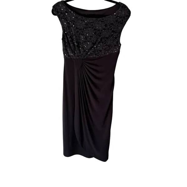Dressbarn Y2k Dress Women's Size 6 Gray Lace‎ & Sequin Party Going Out - Image 2
