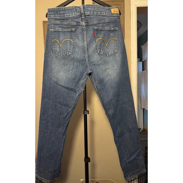 Levis 526 Slender Straight Jeans‎ Womens 16 Blue Medium Wash Denim Stretch Pants - Image 4