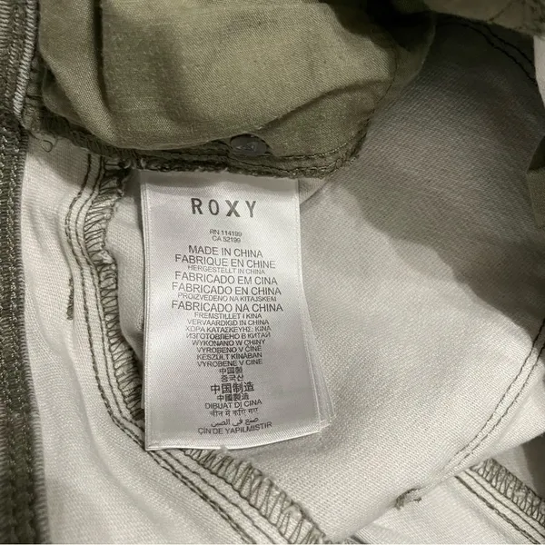 Roxy Sunstrippers Camo Skinny Jeans Size 26 Green Gray Ankle Zip Stretch Pants - Image 9