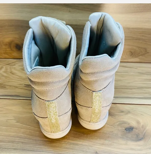 Skechers Wedge Hidden Heel Sneakers Hook & Loop closure Tan Womens size 6.5 sh20 - Image 3