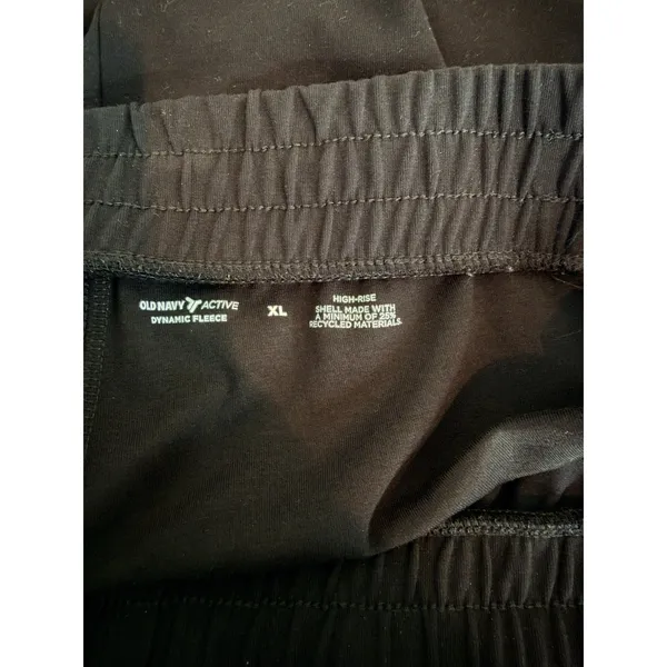 Old Navy Active Dynamic Fleece Wide Leg Pants High Rise Black Size XL Pockets - Image 3