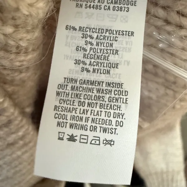 NWT Aerie Pointelle Bow Cardigan Sweater Tan Oatmeal size small - Image 4