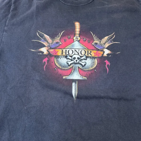 Size M- Vintage Hanes Heavyweight Honor Tattoo Graphic - Image 7
