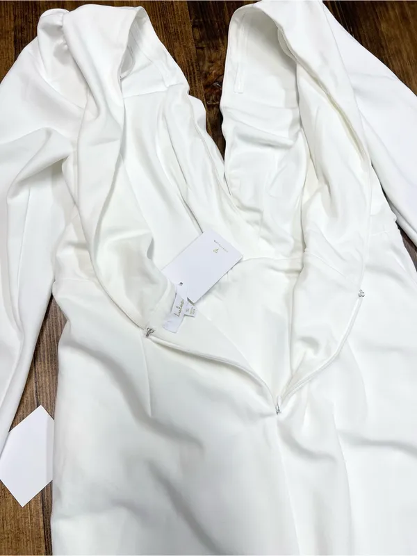 Lulus Stunning Romance White Long Sleeve Mermaid Wedding Maxi Dress Size XL NWT - Image 13