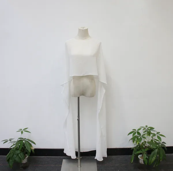 White mini dress with cape - Image 5