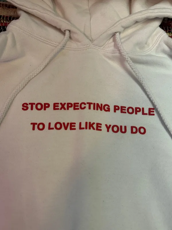 We're Not Really Strangers White Hoodie - Image 2