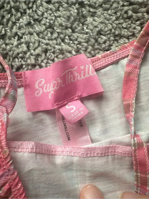 Sugar Thrillz Pink Plaid Mini Dress - Image 3