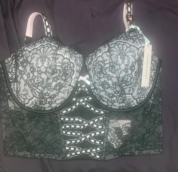 Victoria's Secret DREAM ANGELS corset Lightly-Lined Heritage Ribbon Slot Bra Top - Image 7