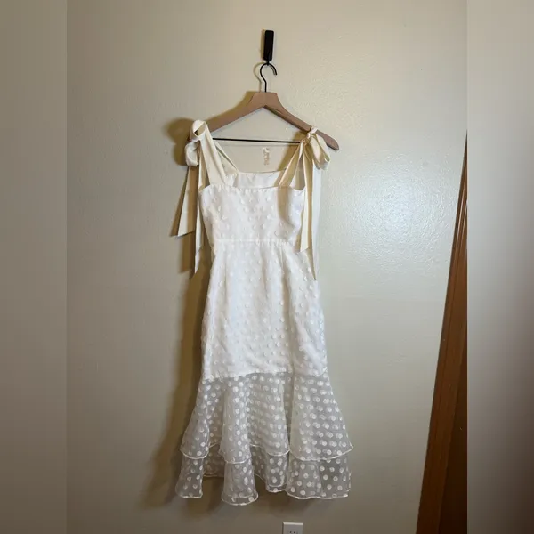 Lovers +‎ Friends Day Keeper midi dress in white with polka dot - Image 5