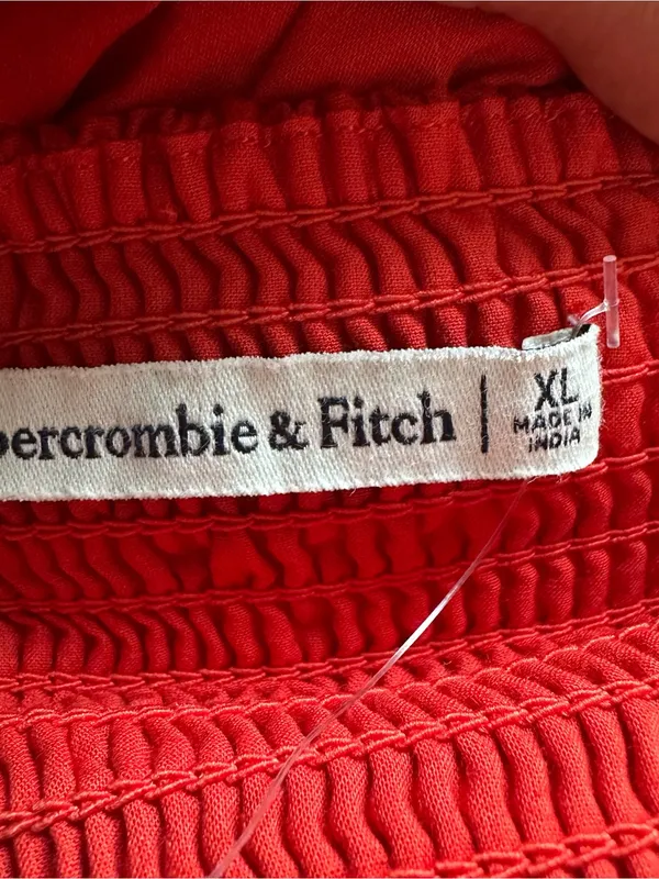 Abercrombie & Fitch Women’s Red Spaghetti Bubble Hem Mini Dress XL NEW - Image 6