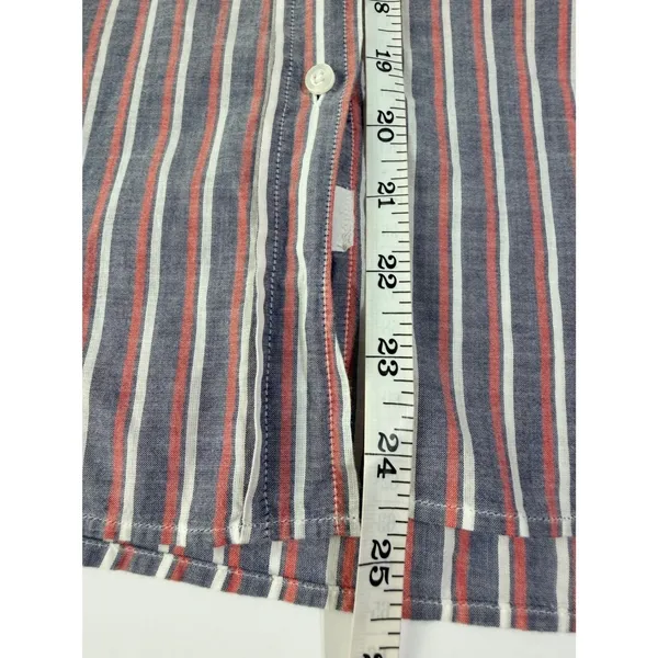 Grayson The Hero Striped Button Down Shirt Cotton Blue Red Size 01 Small - Image 8