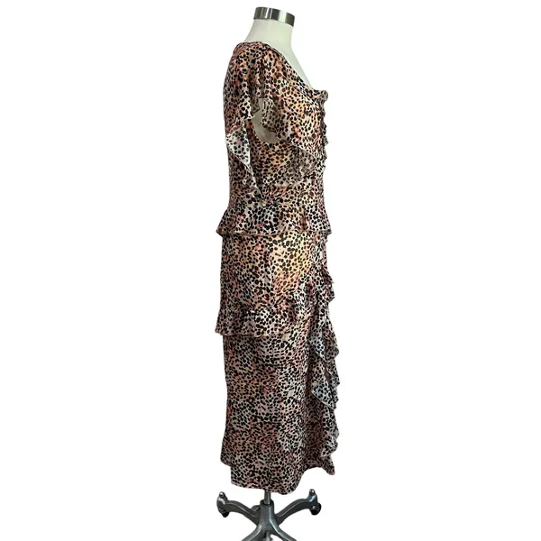 Revolve Majorelle Jasmina Leopard Print Midi Dress‎ Slip Style Party Dress Sz L - Image 5