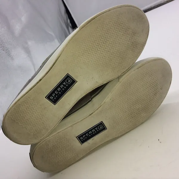 Sperry Top Siders Bahama with Gray Herringbone Cotton Canvas for Wormen - Image 7