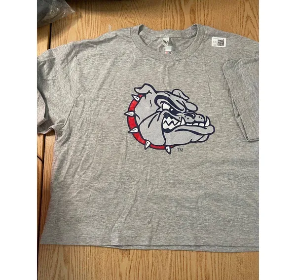 American Apparel B65 New Women’s Georgia Bulldogs Cropped Tshirt Cotton Heather Gray size Large - Image 2
