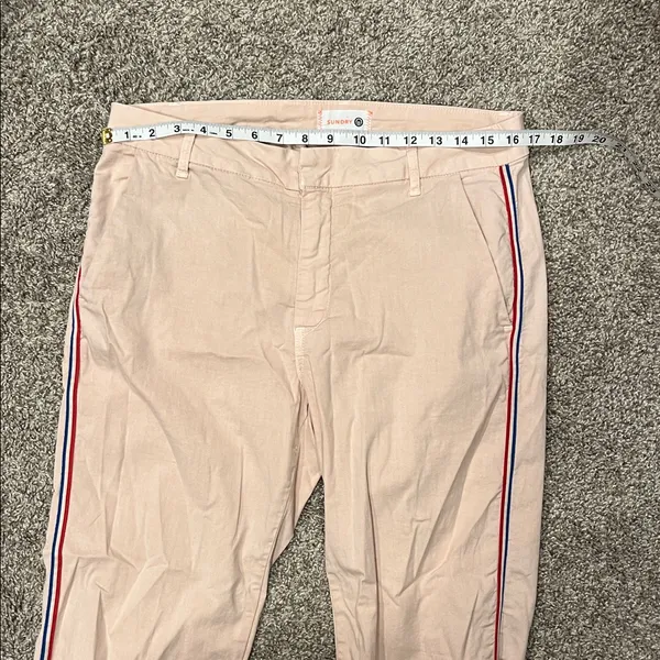 Sundry Made in USA Side Striped Trousers in Soft Pink Size 29 - Image 8