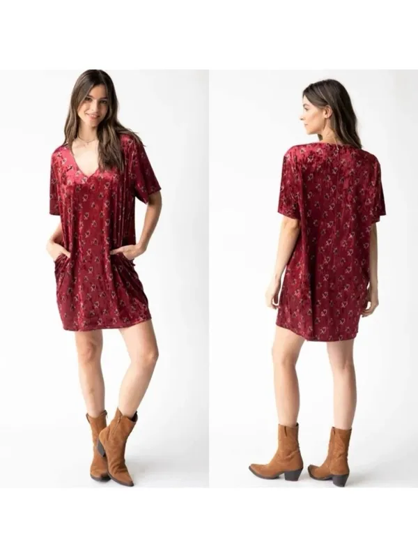 Natural Life Red Velvet Dress size L - Image 2