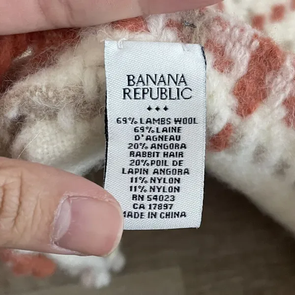Banana Republic Factory Lambs Wool Blend Fringe Scarf 64x9 In - Image 5