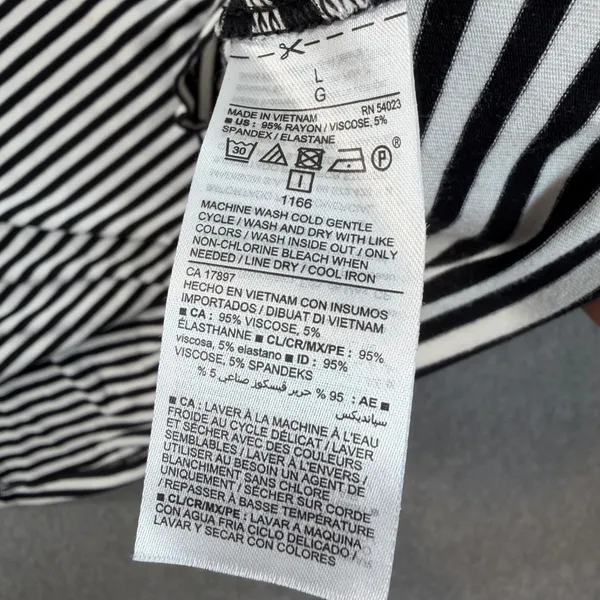 Old Navy Women's Large Black White Stripe Tank Dress Casual Sleeveless Swing - Image 6