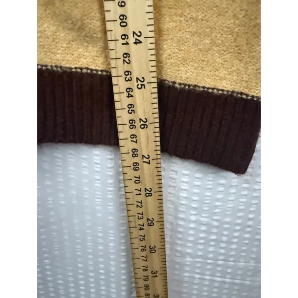Cicy Bell Striped Full Zip Sweater Women S Yellow Brown Colorblock Knit - Image 7