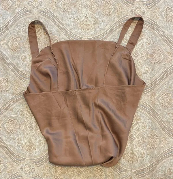 Abercrombie & Fitch Rich Taupe Satin Top - Image 4