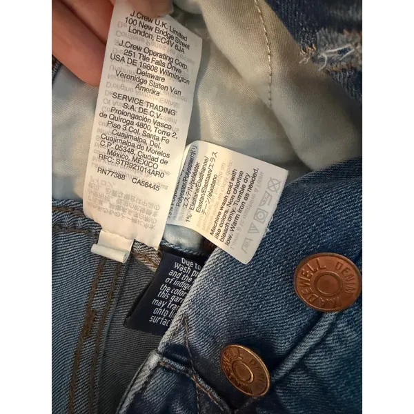 Madewell 10‎ High-Rise Skinny Crop Jeans Womens 26 Button Fly Raw Hem Blue Denim - Image 7