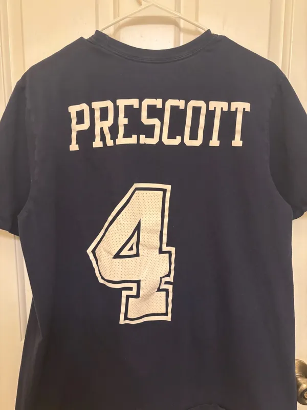 Dallas Cowboys Dak Prescott #4 Nike Navy Blue NFL Jersey T-Shirt - Image 4