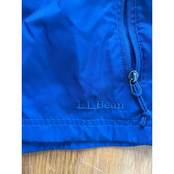 LL Bean Navy Blue Hooded Lightweight Nylon Jacket Windbreaker Size‎ M - Image 5
