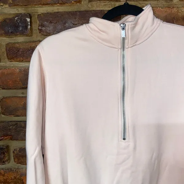 Fabletics Baby Pink 1/2 Half Zip Pullover Go-To Sweatshirt Women's Size Small - Image 3