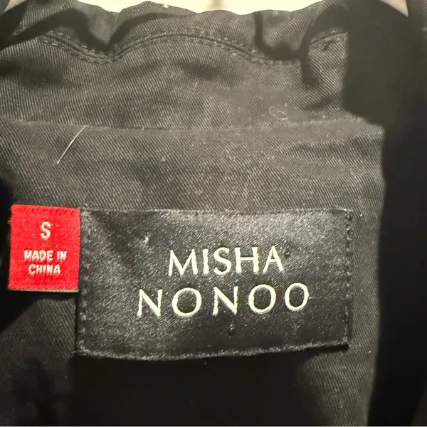 Misha‎ Nonoo Black Belted Jacket 100% Cotton Size Small - Image 6