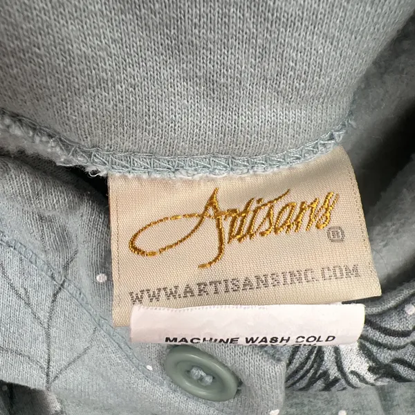 Vintage Artisans Deer Winter Scenic Cardigan Small Woodland Cabincore Pockets - Image 12