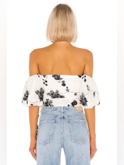 House of Harlow 1960 x REVOLVE Leya Embroidered Top in White & Black - Image 10