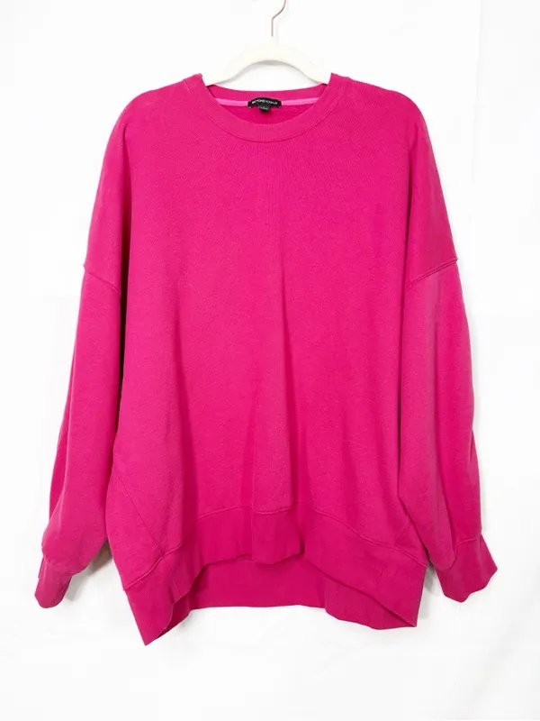 Beyond Yoga LuxeFleece Oversized Sweatshirt in Vivid Pink Mulberry - Image 2