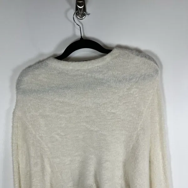 Free People FP One Ivory Fuzzy Cozy Batwing Cardigan Sweater Women’s Medium Boho - Image 8