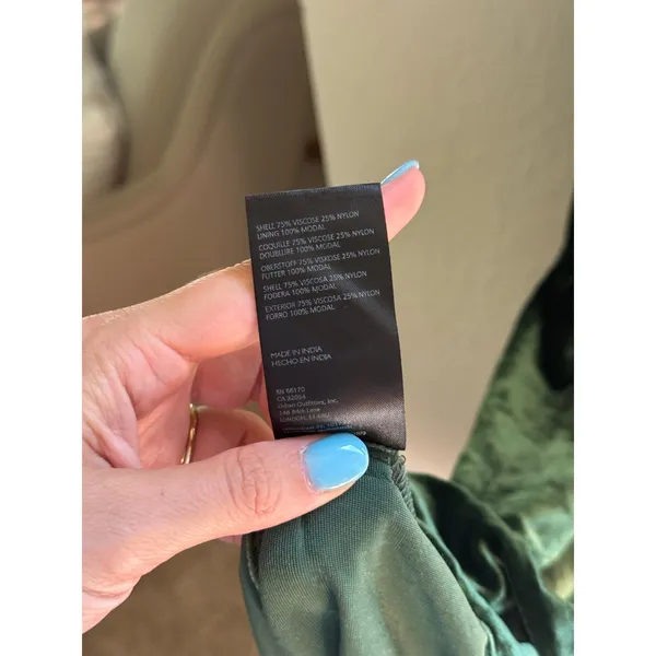 ANTHROPOLOGIE The Somerset Maxi Dress in Green Velvet Size Small Petite - Image 8