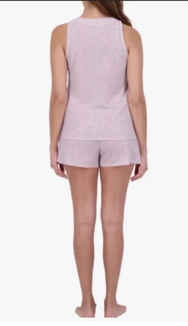 Live 2 Lounge 4-Piece Pointelle Knit Lounge Set V-Neck Button Pink Size XL - Image 5
