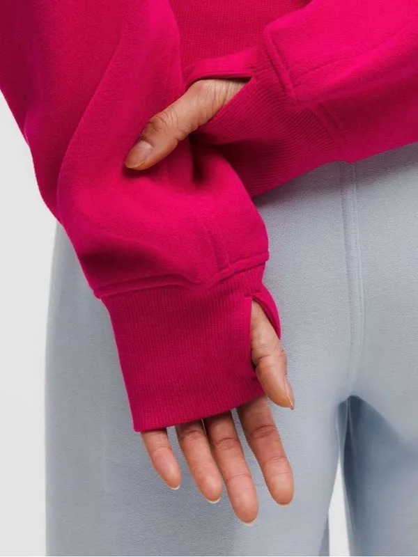 Lululemon NWT Scuba Oversized Half Zip Hoodie Fleece Pink Dragon Size XS/S - Image 5