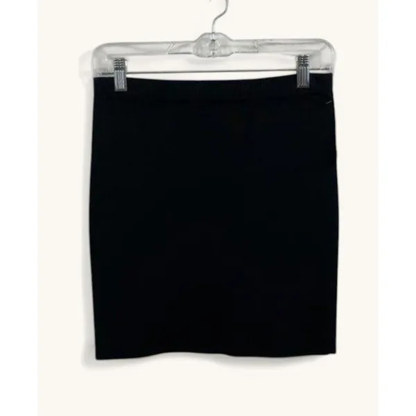 Alexander‎ Wang Knit Mini Pencil Skirt Womens Medium Black Stretch Bodycon - Image 2