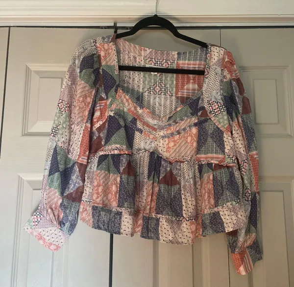 Patchwork Babydoll Top - Image 3